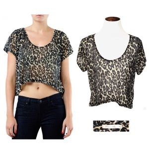 Minkpink leopard crop top